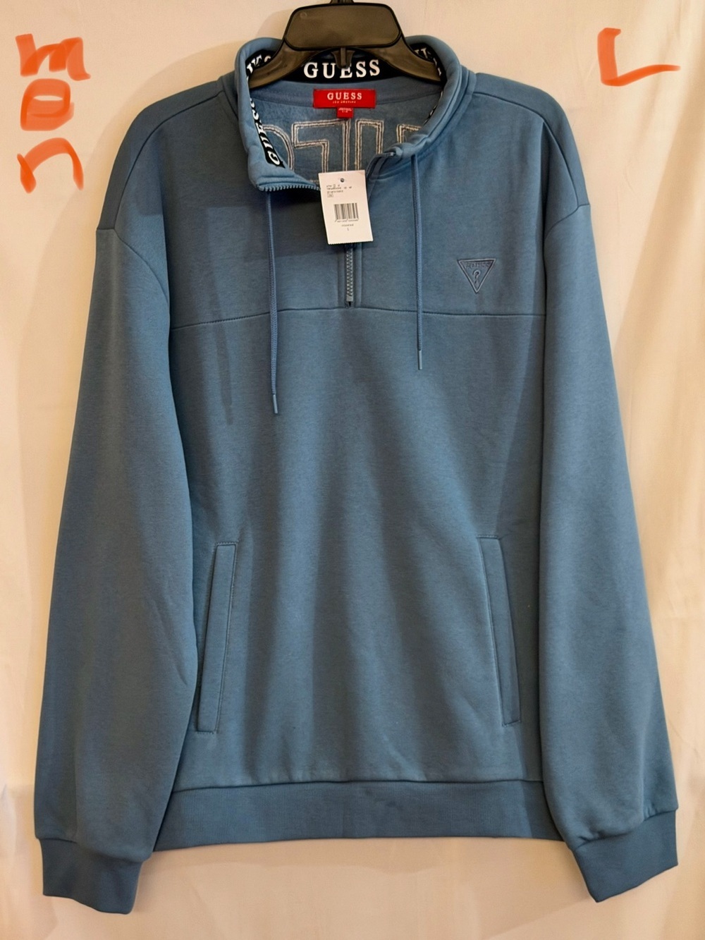 Guess Men's Blue Quarter-Zip Sweatshirt